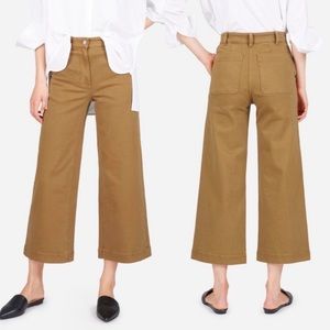 Everlane The Wide Leg Crop Pants Ochre Brown